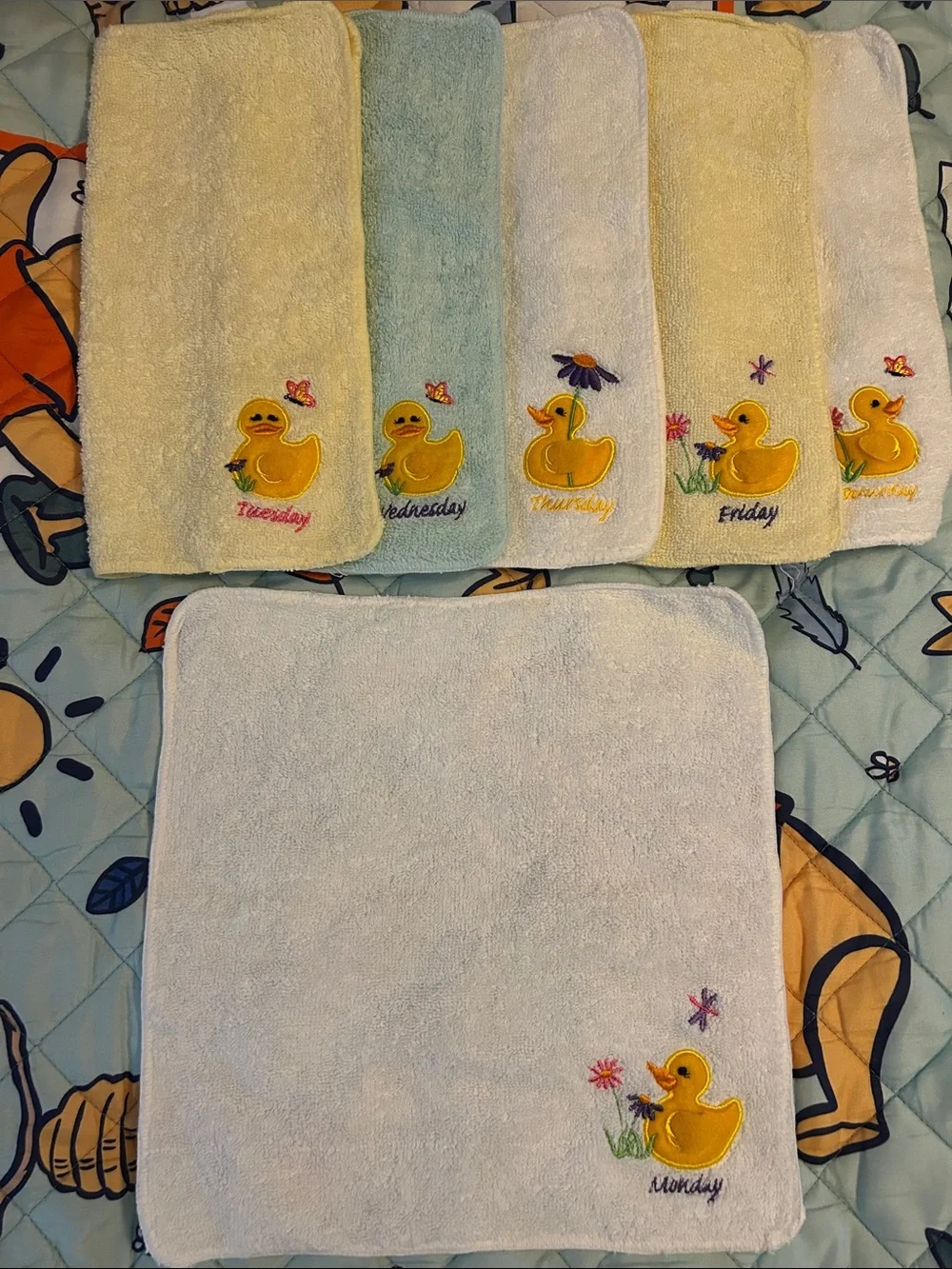 Duck Embroidered Hand Towels Monday to Saturday